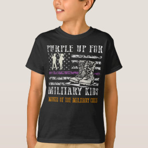 Purple up for Military Kids Rainbow Military Child T-Shirt