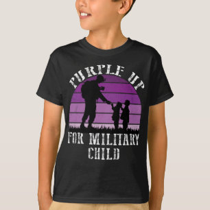 Purple up for Military Kids Rainbow Military Child T-Shirt