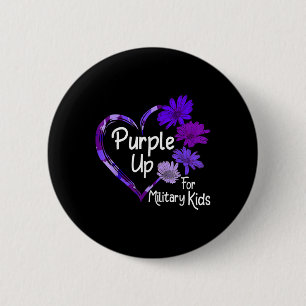 Purple Up For Military Kids Sunflower Military Chi 2 Inch Round Button