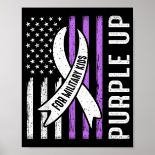 Purple Up for Military Kids USA Flag Military Poster