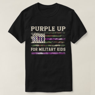 Purple Up For Military Kids - USA Flag T-Shirt S