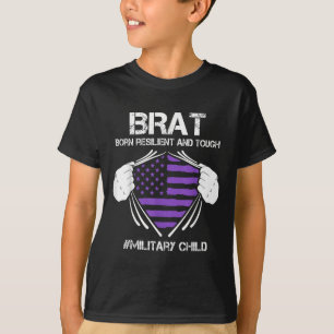 Purple Up Military Child Kids Brat Born Resilient T-Shirt