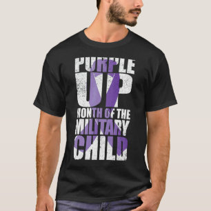 Purple Up Military Child Kids Ribbon Purple Vintag T-Shirt