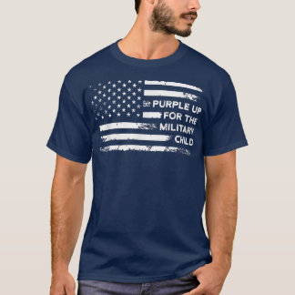 Purple Up Military Child Month Flag T-Shirt