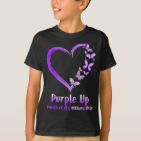 Purple Up Military Child Month Heart Butterfly