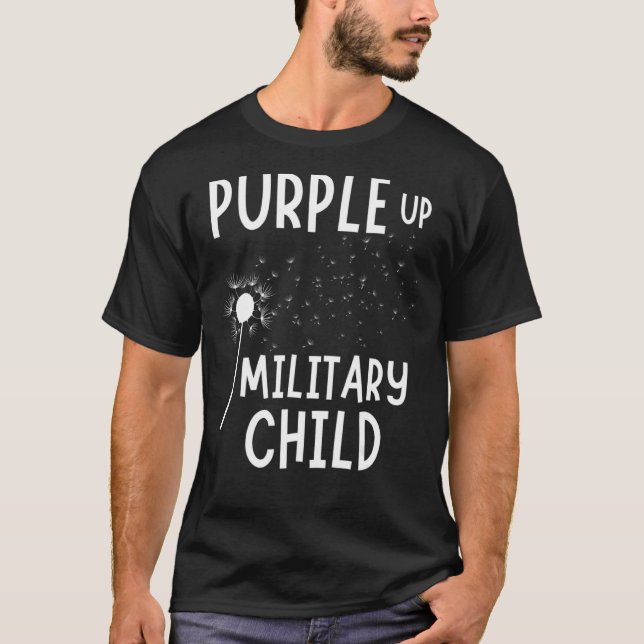 Purple Up Military Child Month Month Dandelion T-Shirt (Front)