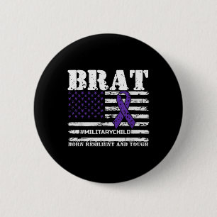 Purple Up Military Child Month Proud Brat Kids Ame 2 Inch Round Button