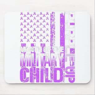 Purple Up Military Child Month USA Flag T-Shirt1 Mouse Pad