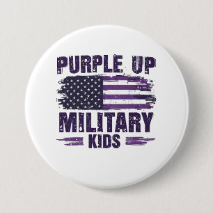 Purple Up Military Kids Awreness Month  3 Inch Round Button