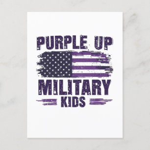 Purple Up Military Kids Awreness Month  Invitation Postcard