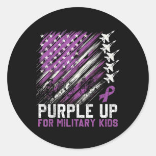 Purple Up Military Kids Month Of Military Child Ar Classic Round Sticker