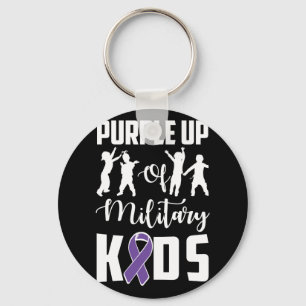 Purple Up Month Of Military Kids Child Awareness Keychain