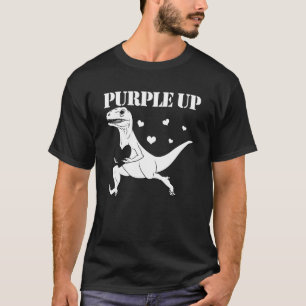 Purple Up Raptor Military Child Month Dinosaur Pur T-Shirt