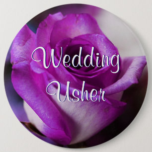 Purple Usher Rose 6 Inch Round Button