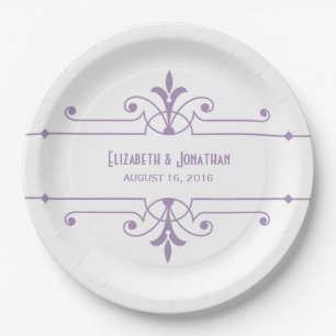Purple v2 Fancy Ornamental Paper Plates