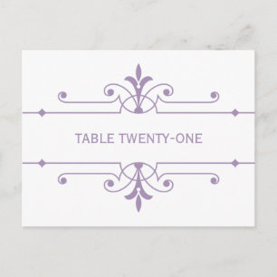 Purple v2 Fancy Ornamental Table Number Postcard