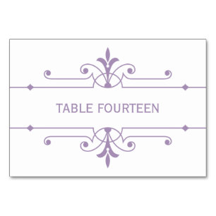 Purple v2 Fancy Ornamental Wedding Table Card