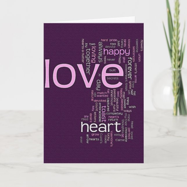 Purple Valentine Day Card (Front)