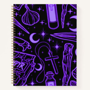 Purple vampire themed  Hardcover spiral notebook