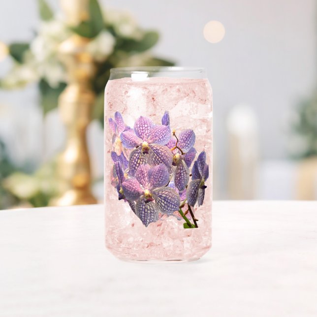 Purple Vanda Orchid Blooms Floral Can Glass (Insitu (Wedding))