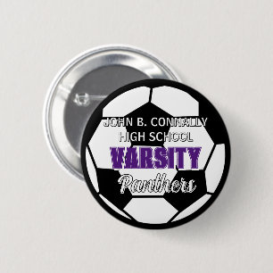 Purple Varsity Soccer Custom High School Spirit 2 Inch Round Button