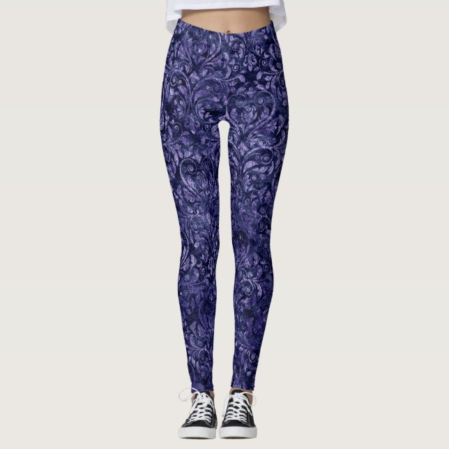 Purple Velvet Leggings (Front)