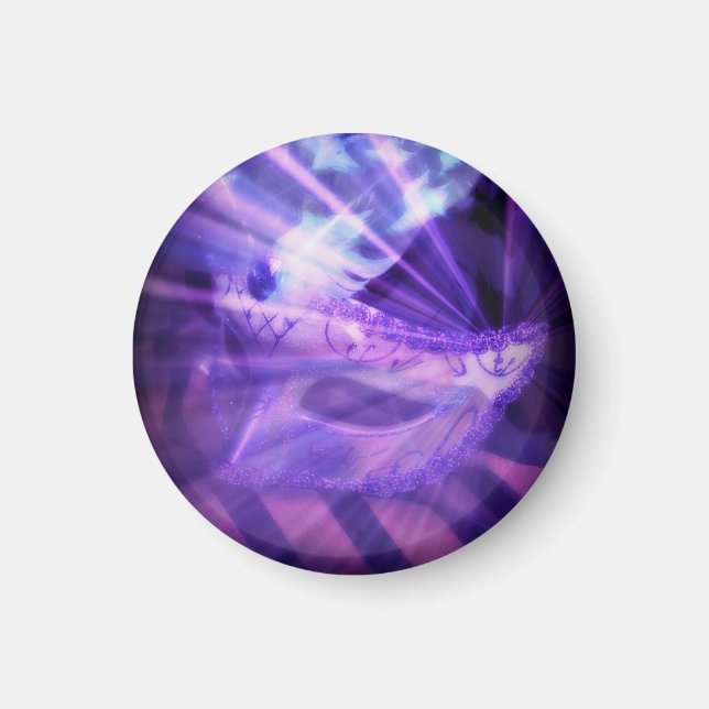Purple Venetian Masquerade Mask Magnet (Front)
