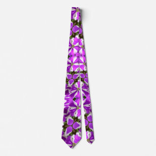 Purple Verbena Pattern Tie
