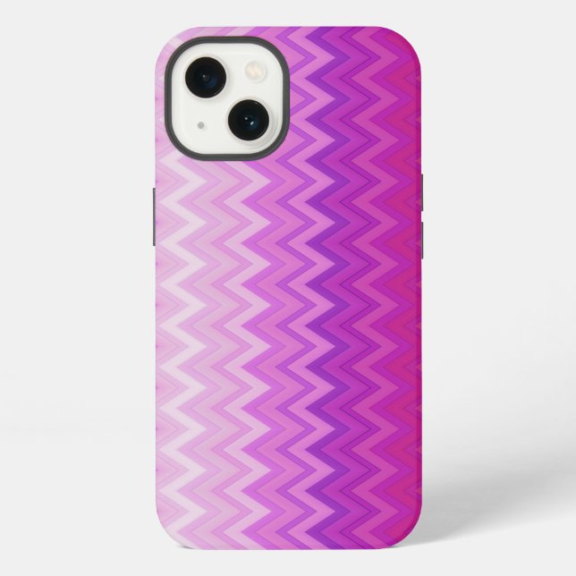 Purple Vertical Chevron iPhone Case (Back)