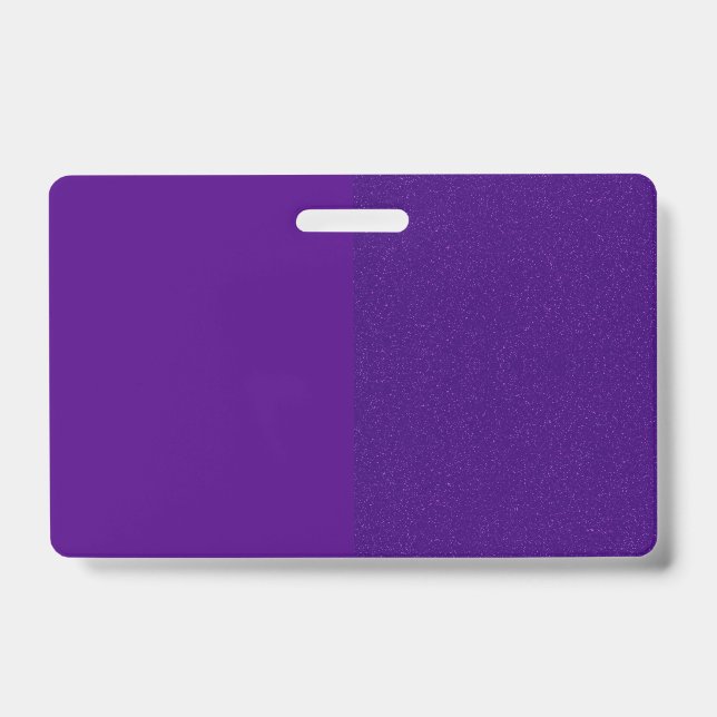Purple Vertical Split Glitter Badge – Customizable (Front)