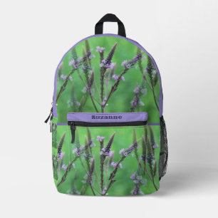 Purple Vervain Flowers Multiplied Personalized Printed Backpack
