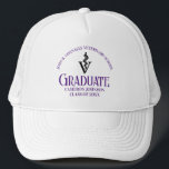 Purple Veterinary School Graduation Personalized Trucker Hat<br><div class="desc">This custom veterinary school graduation hat gift features purple typography for a class of 2025 graduate. Customize with your graduating year under the medical caduceus for a great personalized keepsake for a graduating veterinarian.</div>