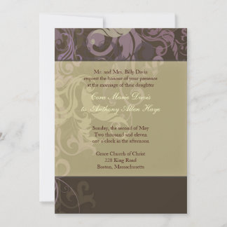Purple Victoria Wedding Invitation