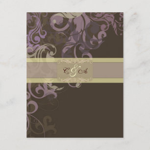 Purple Victoria Wedding reception card