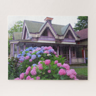 Purple Victorian Cottage - Martha's Vineyard Jigsaw Puzzle