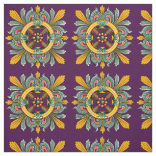 Purple Victorian Tile Design Fabric