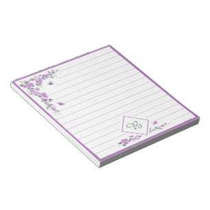 Purple vine floral notepad