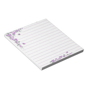 Purple vine floral notepad
