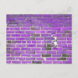 Purple Vintage Brick Wall Texture Postcard