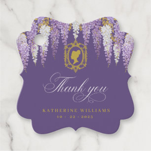 Purple Vintage Bridal Shower Favour Tags