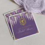 Purple Vintage Bridal Shower Napkin<br><div class="desc">Enhance your bridal shower with our Purple Vintage Bridal Shower Napkins. Inspired by the elegance and charm of the Regency era, these napkins feature delicate floral motifs in shades of lavender, purple, and gold. Perfect for brides who cherish romantic details and sophisticated decor, these napkins add a touch of historical...</div>