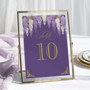 Purple Vintage Bridal Shower Table Number