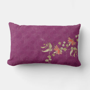 Purple Vintage Chic Lumbar Throw Pillow
