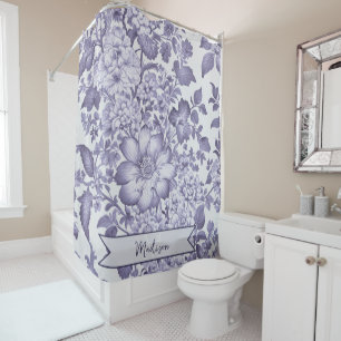 Purple Vintage Chinoiserie Floral Personalized