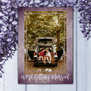 Purple Vintage Damask Photo Save The Date