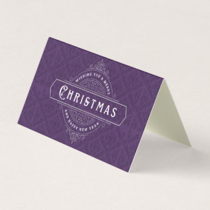 Purple Vintage Design 25 Pack Cartes de Noël
