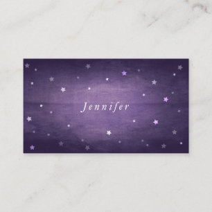 Purple Vintage Faded Stars Halloween Place Card