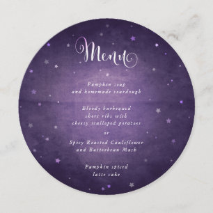 Purple Vintage Faded Stars Square/Round Menu