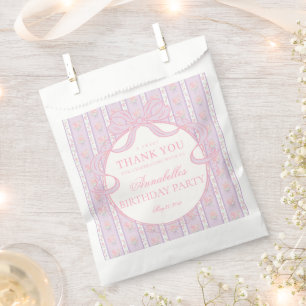 Purple Vintage Fancy Floral Birthday Party Dessert Favour Bag