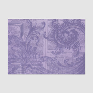 Purple Vintage Filigree Tissue Paper
